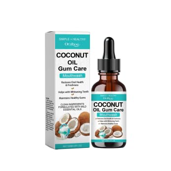 Enjuague bucal de aceite de coco refrescante para limpieza de aliento, cuidado diario para los dientes, 60 ml, SzL173 (azul, 3,3 x 12 cm)