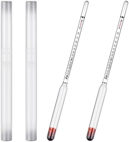 Kanayu 2 Pcs Hydrometer Alcohol 0-200 Proof and 0-100 Tralle