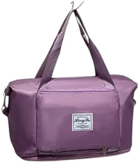 Large Capacity Folding Travel Bag Lightweight Waterproof Expandable Luggage Bagg (purple)