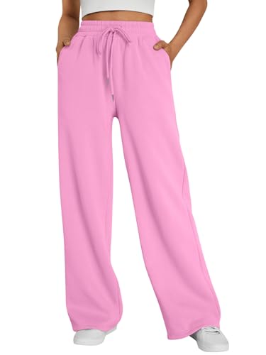 Trendy Queen Womens Wide Leg Fleece Lined Sweatpants Winter Baggy Lounge Travel Pants Fashion Outfits 2025 Joggers Clothes