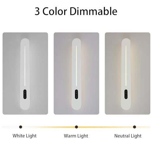 Lámpara de pared moderna negra de 80cm interior táctil regulable 2