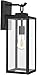 Hykolity Outdoor Wall Lantern with ST19 LED Bulb,2700K,60W Equivalent, Matte Black Wall Light Fixtures, Architectural Wall Sconce with Clear Glass Shade for Entryway, Porch, Doorway, ETL Listed,2 Pack