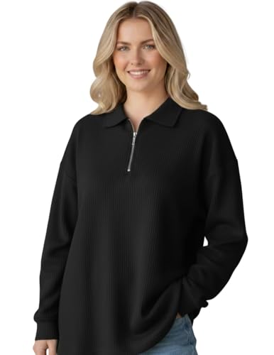 Image of Mack Jonney Women's Ribbed Zip Polo T-Shirt | Full Sleeve Collared Top | Camel Beige Casual Sweatshirt | Regular Fit-M7403