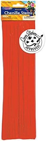 Creativity Street Chenille Stems/Pipe Cleaners 12 Inch x 4mm 100-Piece, Red