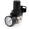 SNS Air Pressure Regulator Female Thread 1/8 NPT 0-150 PSI Adjustable, Bracket, With Gauge AR2000-N01