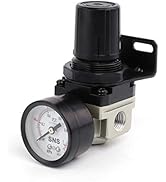 SNS Air Compressor Pressure Regulator With Bracket and Gauge Female Thread 1/4 NPT 0-150 PSI Adju...