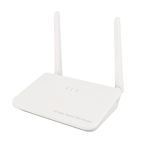 4G LTE Router with SIM Card Slot, 300Mbps Wire Less Mobile Wi Fi Hotspot Routers with 2 Antennas, LAN WAN Ports, Support Up to 32 Users, for Home Office (US Plug 100‑240V)