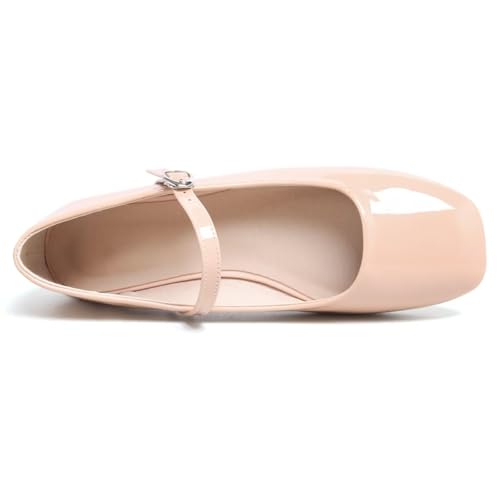 Image of LUXINYU Women's Slip on Flats,Classy Round Toe Solid Classic Mary Jane Ballet Dance Shoes Soft Comfortable PU Flat Shoes