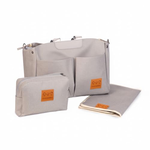 Image of abracadabra Everyday Essentials Diaper Bag For Mother, Maternity Bag for Newborn Baby, Waterproof and Multipurpose, (37 x 14 x 28 cm) - Misty Grey