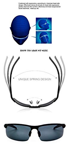 RONSOU Men Sport Al-Mg Polarized Sunglasses Unbreakable for Driving Cycling Fishing Golf4