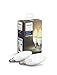 Price comparison product image Philips Hue White Ambiance LED Candle Smart Light Bulb Twin Pack [E14 Small Edison Screw] with Bluetooth, works with Alexa, Google Assistant and Apple HomeKit