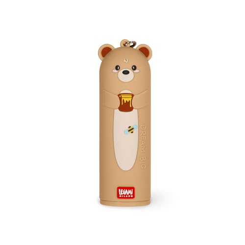 Legami - Caricabatteria Portatile - My Super Power, Ricarica 2 Dispositivi Contemporaneamente, Cavo USB Tipo C Incluso, Power Bank Portatile, Diametro 3,5 cm, Altezza 11,60 cm, Teddy Bear