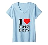 Photo Gallery donna i love emo boys i heart emo boys y2k aesthetic red heart maglietta con collo a v Photo Gallery donna i love emo boys i heart emo boys y2k aesthetic red heart maglietta con collo a v