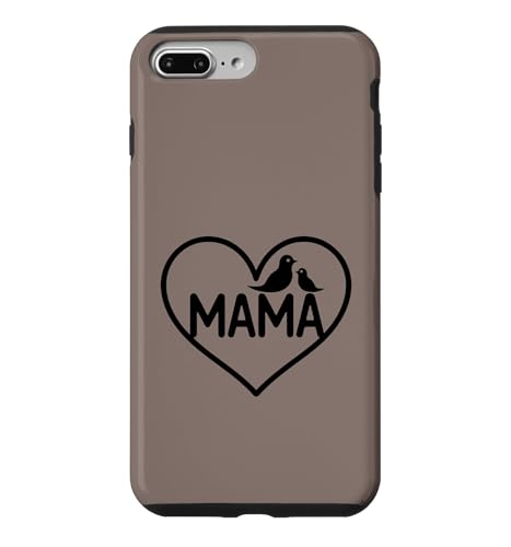 Mama Bird Heart Minimalist Mother and Baby Bird - �g�[�v �X�}�z�P�[�X iPhone 7 Plus/8 Plus �p