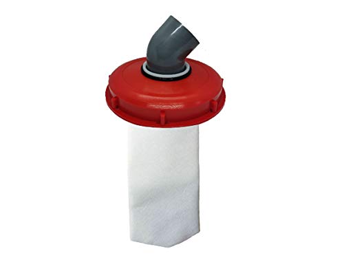IBC Lid Filter Nylon Washable with Lid for Rain Water Tank IBC 1000 Litre DN 75 Needle Felt (220mm 45°)
