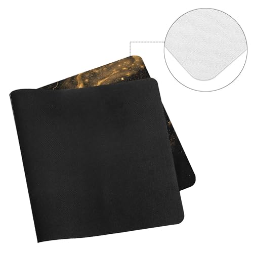 Image of Black Gold Marble Extended Gaming Mouse Pad, with Stitched Edges Large Mouse Pad Desk Protector, Rubber Base Mousepad Keyboard Mouses Mat for Work Game Office Home- 32 inch X 16 inch Inch