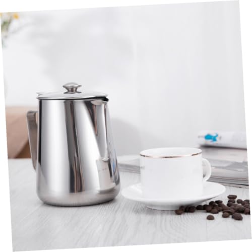 Jarra para espumar leche Outanaya 600ml, acero inoxidable resistente para café espresso 5