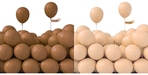 Bundle - Coffee Brown Balloons 50 Pcs 5 Inch And Apricot Balloons 50 Pcs 5 Inch #TOP14