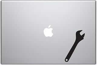 Applicable Pun Wrench Spanner Decal – 5 Inch Black Vinyl Garden Instrument Sticker for Cars, Laptops, Trucks, and Glass – Plumbing Sprinkler Design