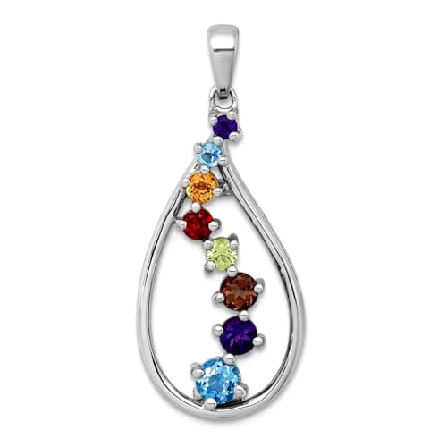 Collier pendentif goutte d'eau plaqué rhodium poli bijou élégant pour femme