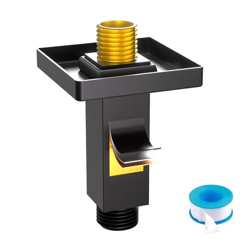 Enga Brass 3 Inch Ceiling Mount Shower Arm with Flange, Matte Black
