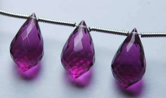 Gouttes en quartz rose rhodolite pour créer un collier bohème