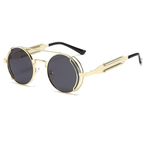 Lunettes métalliques rondes Steampunk finition miroir et détails soignés