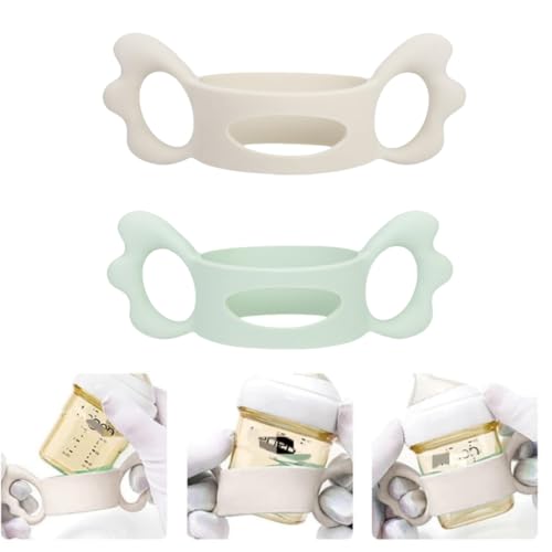 Zwenjuan Griffe für Flaschengriff,2 Stück Babyflaschen Griffe Flaschengriff Halter,Fütterungsflasche Tragegriffe Easy Grip Standard Silikon Flaschengriff,für Baby Kleinhand Greifdesign