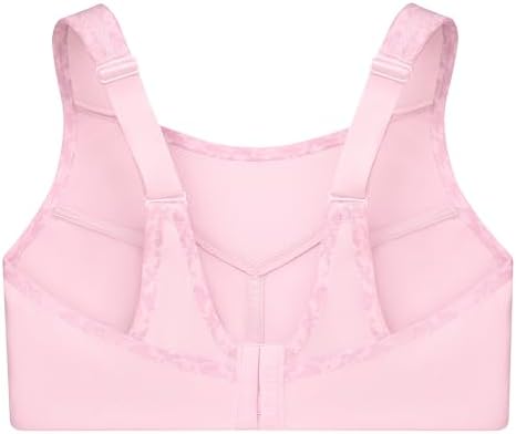 Glamorise Women's Full Figure No Bounce Plus Size Camisole Wirefree Back Close Sports Bra #1066, Parfait Pink, 36F — view 5