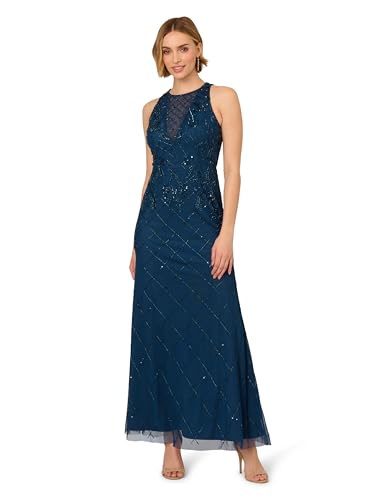 Image of Adrianna Papell Women's Bead Halter Long Dress