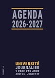  Agenda 2026 2027 Journalier A4 Français: Grand Format, Universitaire et Scolaire, Une Page par Jour pour la Fac et les Études Supérieures, avec Emploi du Temps, Bleu
