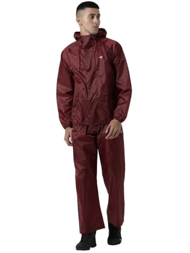 Image of Wildcraft Men Rain Jacket | Hooded Waterproof Design With Adjustable Drawstring & Elasticated Cuffs | 100% Polyester Breathable Fabric For Monsoon Travel & Daily Wear