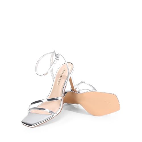 Image of DREAM PAIRS Women's Comfort Sexy Strappy Stiletto Heels | Square Open Toe Adjustable Ankle Buckle Strap High Dress Heels, Elegant Heeled Pumps for Party, Wedding and Prom Occasions