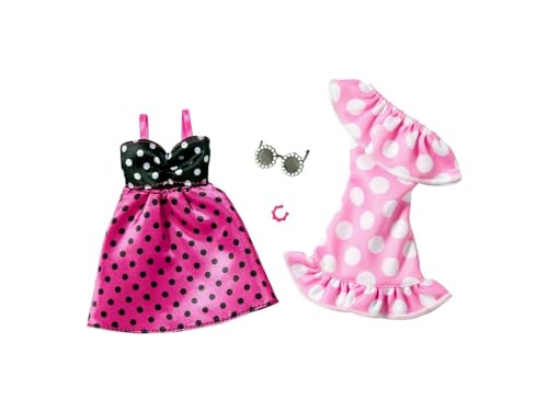 Image of Barbie Fashion 2-Packs - Rose -- 2 Outfits & 2 Accessories Doll, Gift for 3 to 8 Year Olds