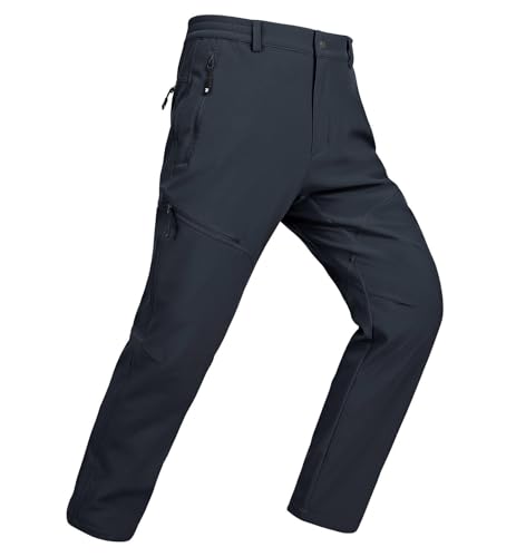Recopilación de Ropa impermeable y de nieve para Hombre Top 10. 49 YSENTO - Pantalones de esquí de nieve aislados para hombre, impermeables, con forro polar y forro polar, con bolsillos con cierre, Gris oscuro, 36