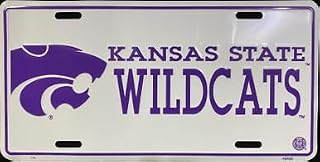 Hangtime Kansas State Univerisity - K State Wildcats - Purple Logo on White 6x12 License Plate