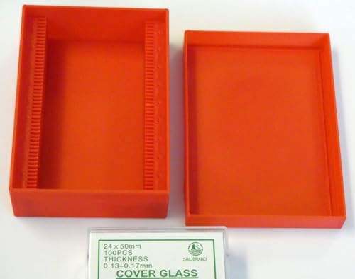 Storage Box for Microscope Coverslip, Glass Slide Cover Slip Storage Box, 50 Positions (24x50 mm)