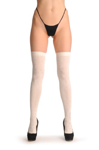 Lisskiss White With Small Semi Transparent Hearts - Over The Knee Socks #TOP2