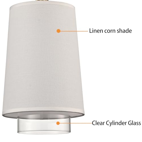 HOLKIRT Gold Mini Pendant Light, Dimmable Corn Linen Cylinder Glass by HOLKIRT - Used condition - Image 4