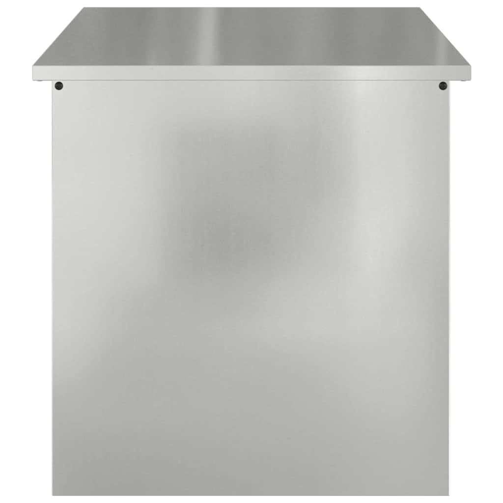 Contenitore esterno argento 80 x 50,5 x 50 cm, in acciaio zincato, resistente alle intemperie, per giardino, terrazza, organizzazione all'aperto, 14,1 kg