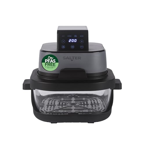 Salter Crisp & Go Portable Air Fryer - Interchangeable 360 Viewing 4L Batch Cooking & 1.5 L On-The-Go Containers Dishwasher Safe PFAS-Free Trays 4 Presets Space Saving Design Up To 200C 1500W