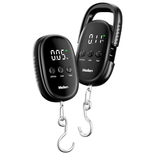 Meilen Kofferwaage, Konzeptdesign Gepäckwaage digital mit haken, 110lb/50kg Fischwaage mit Verstecktem Griff, LED-Display, Digitale Waage für Reisen Angler Geschenk Männer, Schwarz Meilen Kofferwaage, Konzeptdesign Gepäckwaage digital mit haken, 110lb/50kg Fischwaage mit Verstecktem Griff, LED-Display, Digitale Waage für Reisen Angler Geschenk Männer, Schwarz