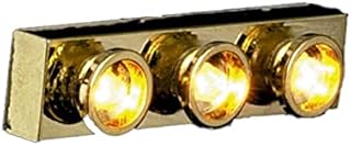 Melody Jane Dolls Houses House Miniature Accessory Electric Lighting 3 Spot Lights in Brass Strip