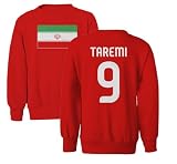 SWEET LEMONS Iran Pride Taremi 9 Two-Sided Jersey Style YOUTH Crewneck Sweatshirt (Red, Youth Large)