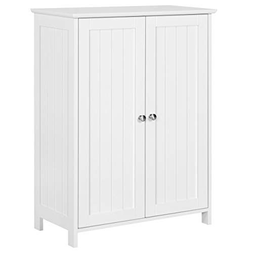 Yaheetech Bathroom Floor Storage Cabinet, Free-Standing Side Cabinet with 2 Doors Inner Adjustable