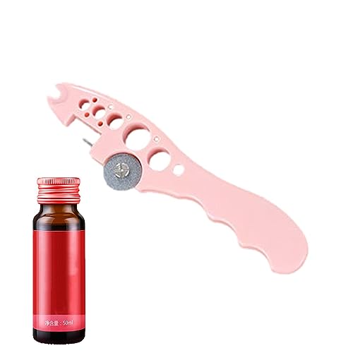 Yumna Abridor de contenedores de vitaminas | con removedor de medicamentos portátil con muela abrasiva - Levantador de Tapa de líquido Oral multifunción, abridor de Sello de Farmacia para práctico