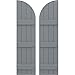 Ekena Millwork ARW401BQ414X57CHH Americraft Four 3 Exterior Real Wood Joined Board-n-Batten Shutters w/Arch Top (Per Pair), 14"W x 57"H, Ocean Swell