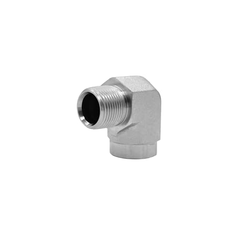 Image of 5502-12-12 Hydraulic Hose Adapter Fitting 3 /4 inch Male (3 /4 inch-14NPTF) x 3 /4 inch Female (3 /4 inch-14NPTF) 90 Street Elbow SAE Pipe Joints Connector Carbon Steel