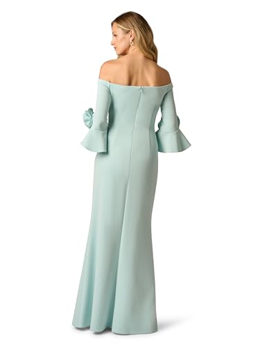 Image of Adrianna Papell Rosette Scuba Crepe Gown