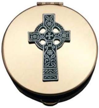 (Abbey & CA Gift Celtic Cross Pyx Container, 2.88" x 2.88", Multi